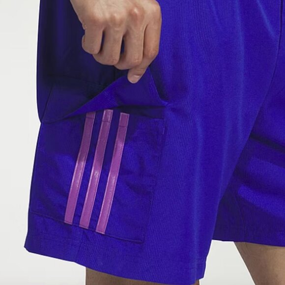 adidas Mens 7" Moisture Wicking Cargo Short , Blue Sz L - Picture 3 of 5